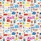 Cute music icon seamless pattern