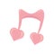 Cute musical note heart love symbol