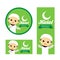 Cute Muslim character promoting Halal