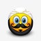 Cute muslim emoticon, emoji with mustache and beard - vector illustration