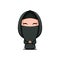 Cute muslim girl character wearing black niqab