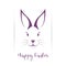 Cute muzzle Easter Bunny. Greeting card.