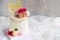 Cute Naked cakes Decorated with Macaron and rose flower