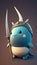 Cute Narwhal Animal Warrior 3D Game Model | Generative AI