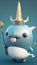 Cute Narwhal Animal Warrior 3D Game Model | Generative AI