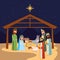 cute nativity scene vector