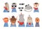 Cute nautical animals set