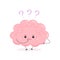 Cute nerd brain. Funny kawaii human brain character