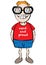 Cute nerd character cartoon