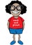 Cute nerd character cartoon