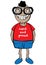 Cute nerd character cartoon