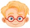 Cute nerdy boy cartoon character