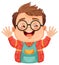 Cute nerdy boy cartoon character