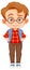 Cute nerdy boy cartoon character