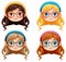 Cute nerdy girl cartoon character