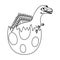 cute newborn espinosaurus breaking shell