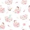 Cute newborn watercolor baby pattern. New born dream sleeping child illustration girl and boy patterns. Baby shower