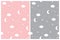 Cute Night Sky Seamless Vctor Patterns. White Moons, Stars and Fluffy Clouds.