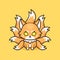 Cute nine tailed fox mascot