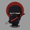 Cute ninja  clipart, cartoon  with simple concept