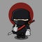 Cute ninja  clipart, cartoon  with simple concept