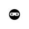 Cute Ninja Head Logo Concept, Black Ninja Design Template, Superhero Character, Kid Ninja Vector Icon, E Sport Logo