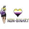 Cute non binary ice cream cone cartoon  illustration motif set. LGBTQ gender sweet treat elements for pride blog. Typography