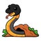 Cute northern ringneck snake cartoon out from hole