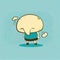 cute nose cartoon character grabs his head, cartoon style, modern simple illustration