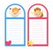 Cute Notebook Lined Paper with Cute Baby Angels, Notebook, Diary, Sticker Template Design Cartoon Vector Illustration