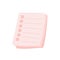 Cute notepad with check boxes. Flat illustration of pink scratchpad