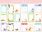 Cute notes collection, vector illustration. Kids daily planner banner set for school education. Organizer for cartoon