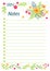 Cute notes with flowers vector illustrations