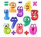 Cute number characters. Emoticon