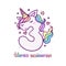 Cute Number Three Unicorn Character Vector Illustration