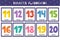 Cute numbers 11-20 flashcards collection. Learning numbers for preschool