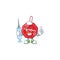 Cute Nurse christmas sale tag character cartoon style with syringe