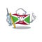 Cute Nurse flag burundi character cartoon style with syringe