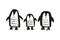 Cute nursery hand drawn little penguins, baby animal print
