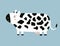 Cute Nursery Vector Art with a Big White-Black Cow.