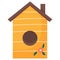 Cute nursery vector yellow birdhouse in flat style isolated on white. Element for banner, stickers, postcards. Bird