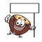 Cute Nut icon illustration and banner and hands drawing