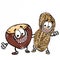 cute nuts and ground nuts and banner illustration cartoon drawing coloring