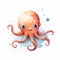 Cute Octopus Watercolor Painting: Playful Cartoon Illustration With Powerful Symbolism