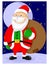 Cute old grandfather costumed santa claus