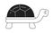 Cute old turtle moving slowly monochrome flat vector object