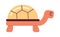 Cute old turtle moving slowly semi flat colour vector object