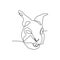 Cute one line rabbit head vector minimalist design