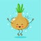 Cute onion cartoon character .vector