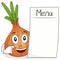 Cute Onion Character with Blank Menu
